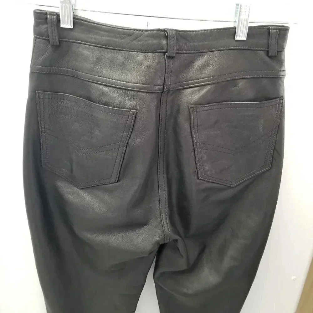 LEATHER Pants  High Rise Tall Fit 30 - Picture 5 of 13